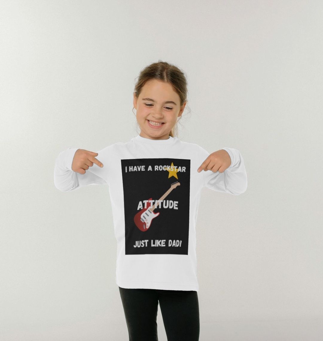 kids long sleeves Top-I have a rockstar attitude just like dad!