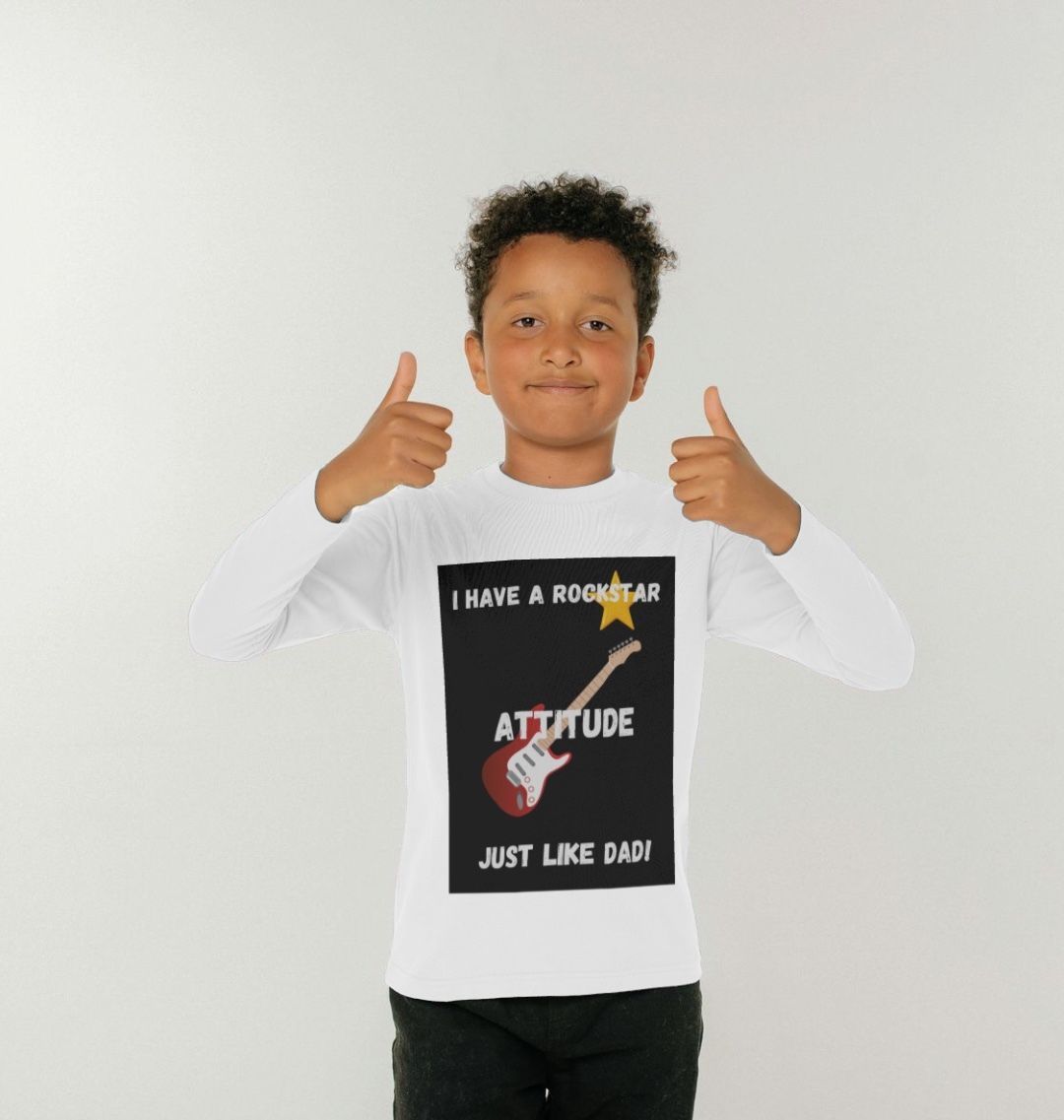 kids long sleeves Top-I have a rockstar attitude just like dad!