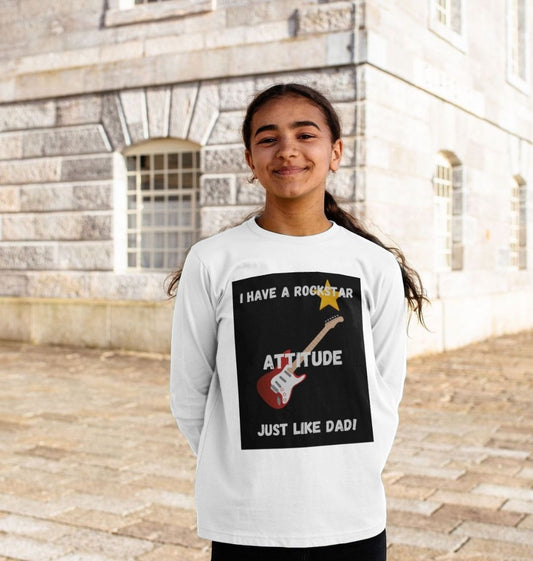 kids long sleeves Top-I have a rockstar attitude just like dad!